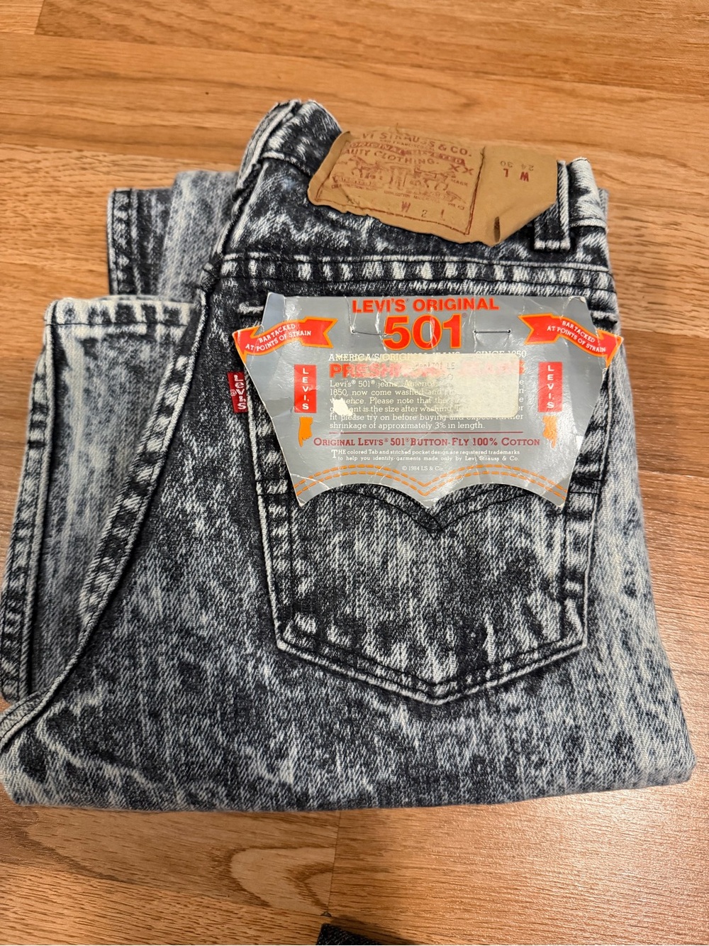 Levi's 501 Men's Black & White Acid Wash Jeans